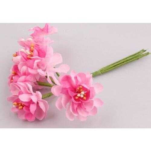 4cm head Multicolor handmade Mulberry silk Daisy Flower artificial sunflowers for hair (72 pieces)