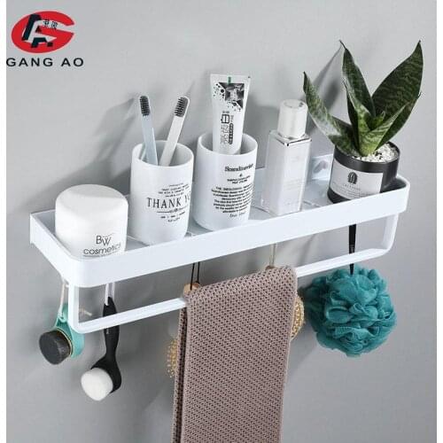 White Space Aluminum Bathroom Shelves Single Tier Rack Shampoo Shelf Kitchen Shelf Bathroom Rack
