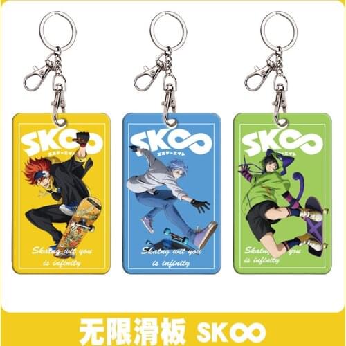 Anime SK EIGHT SK8 the Infinity MIYA REKI LANGA Cartoon ID Bus Card Case Keychain Cosplay Student Pendant Studnet Keyrings Gifts