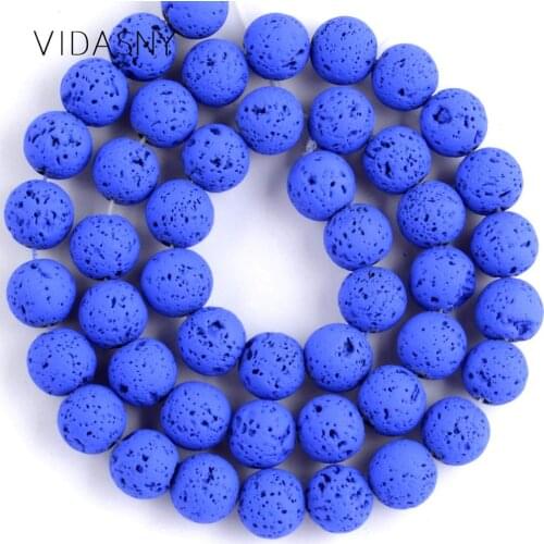 Blue Lava Hematite Natural Mineral Gem Stone Beads For Jewelry Making Round Beads 4 6 8 10mm Diy Bracelet Necklace Accessory 15"