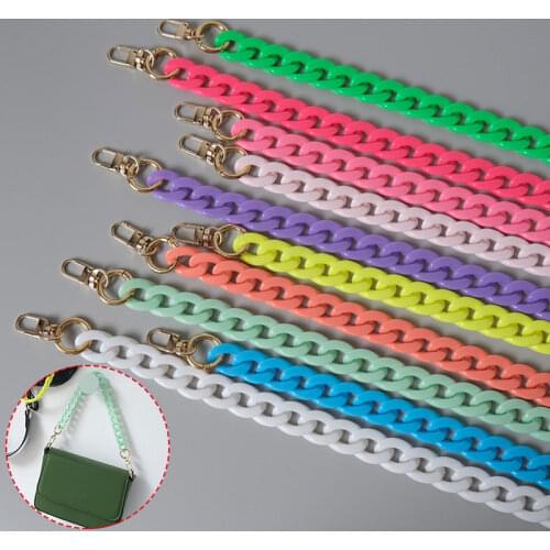 Candy-colored Fish Bone Chain Color Acrylic Chain Retro Handmade Detachable Bag Decoration Chain Solid Color Bag Accessories New