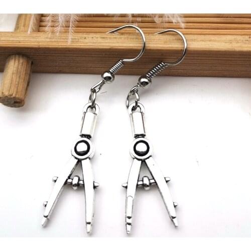 Compasses Ruler Earrings School Supplies Pendants Gifts Womens Jewelry Friends Earrings