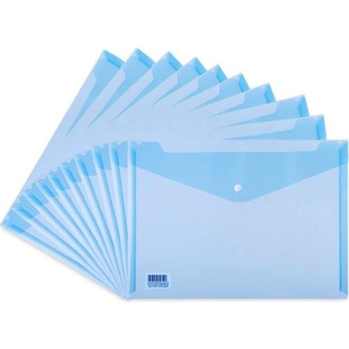 Deli senior business A4 office paper bag plastic button bag snap on stationery bag business office school supplies