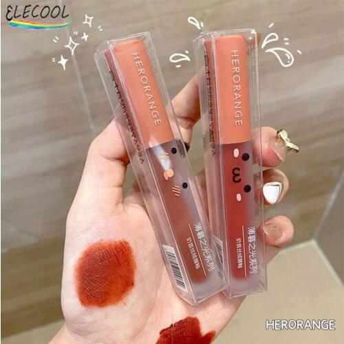 ELECOOL 1pc Matte Velvet Lip Glaze Makeup Cosmetic Lip Gloss 6 Colors Waterproof Long-Lasting Not Easy To Fade Lip Mud Lipstick