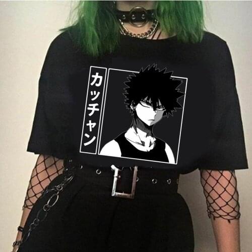 Unisex T Shirt My Hero Academia Bakugou Katsuki Anime Oversized T Shirt Mens Clothing Streetwear Casual Tops