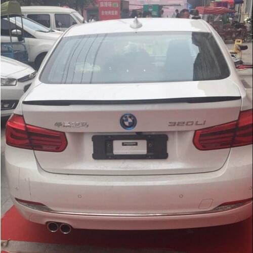 Use For BMW F30 F35 3 Series Spoiler ABS Plastic Forging Carbon Fiber Look Rear Trunk Wing Car Body Kit Accessories