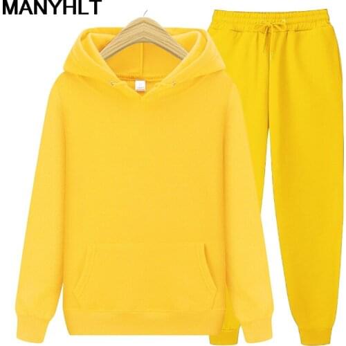 Men Fleece Tracksuits Two Pieces Set Hooded Oversized Sweatshirt Pants Solid Color Hoodie Suits Spring Autumn Casual Outfits