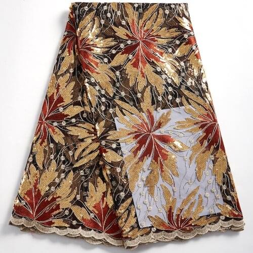 SJD LACE New High Quality Sea Blue African Lace Fabric 2021 Embroidery Tulle Summer French Fabric For Women Wedding Dress A2344