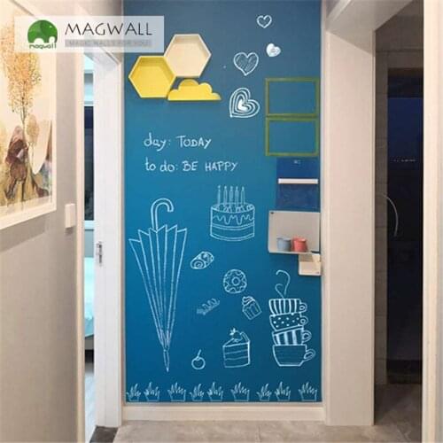 Magnetic double-layer cold color writing board 0.9*2.4m children drawing chalkboard wet erase dust free blackboard