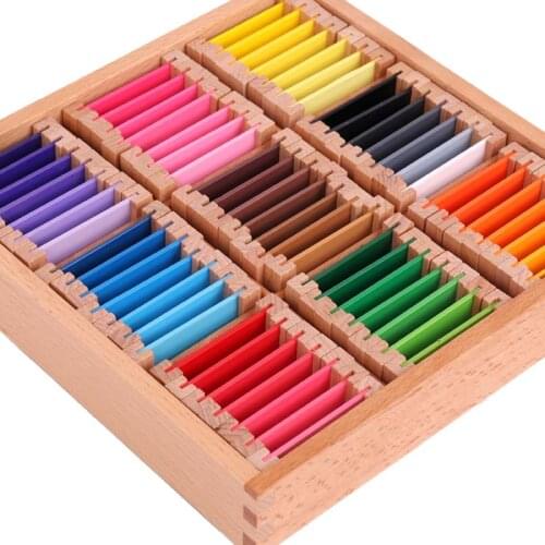 Montessori Material Sensory Toys Wooden Color Tablet Box Educational Color Learning Toy Aids For Children Juguetes K0944H