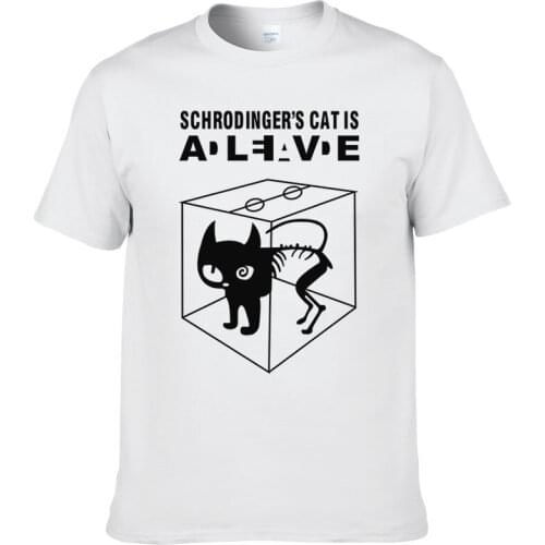 2021 Retro Schrodingers Cat Graphic Short Sleeves Men T Shirt Humorous Tees The Big Bang Theory Mens T-Shirt