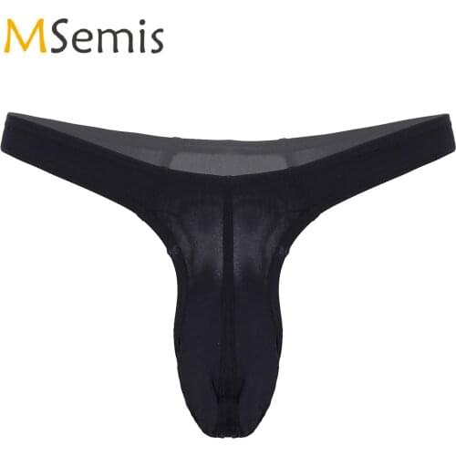 Mens Sexy Mini Funny Bikini Briefs Exotic Underwear G-strings Thongs Panties Bulge Pouch Low Waist Elastic Waistband Underpants