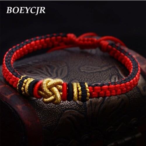 BOEYCJR Vintage Concentric Knot Couple Knot Bangles & Bracelets Fashion Jewelry Handmade Braided Rope Bracelet for Men For Women
