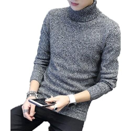 Scienwear 2021 Autumn Winter Mens Turtle Neck Sweaters Mohair Wool Mixed Polyester Knitted Long Sleeve Mans Clothes Heavy
