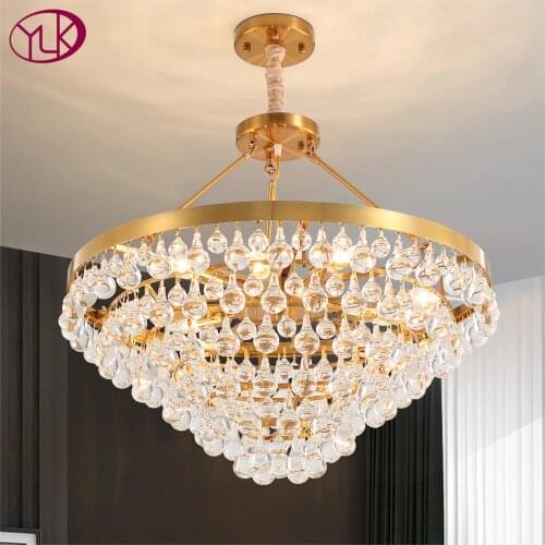 Luxury Crystal Chandelier For Living Room Loft Round Gold Lamp Led Cristal Light Fixture Home Decor Stainless Lustre New Bedroom