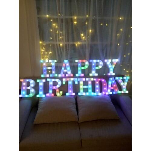 Led letter lights colored letters wedding decoration night light