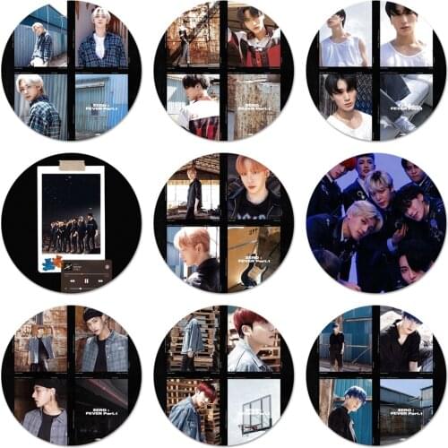 58mm Kpop Korean boy group ateez Icons Pins Badge Decoration Brooches Metal Badges For Clothes Backpack Decoration