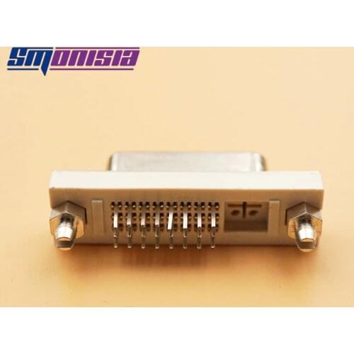 10pcs DVI Socket DVI24 +1 Female Video Jacks 180 Degrees Bend foot Socket Vertical female seat