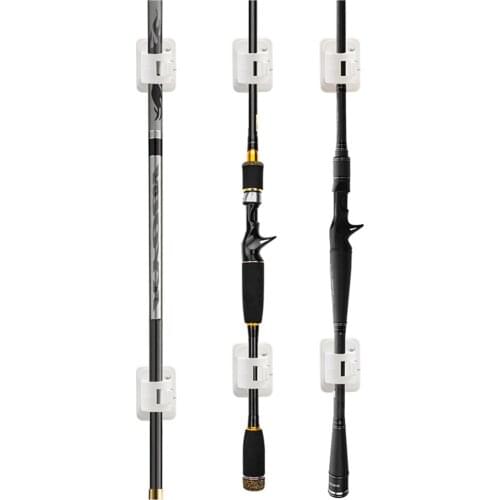2pcs Wall Mounted Fishing Rod Storage Clips Clamps Holder Rack Organizer Vehicle Clothes Bar DIY Rod Carrier fishing tools