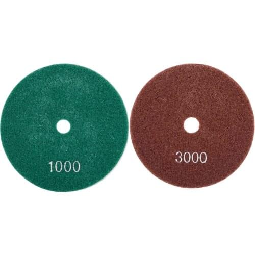 2 Kinds 5 Inch 125Mm Wet Diamond Polishing Pads Marble Granite Grits , 1000 & 3000