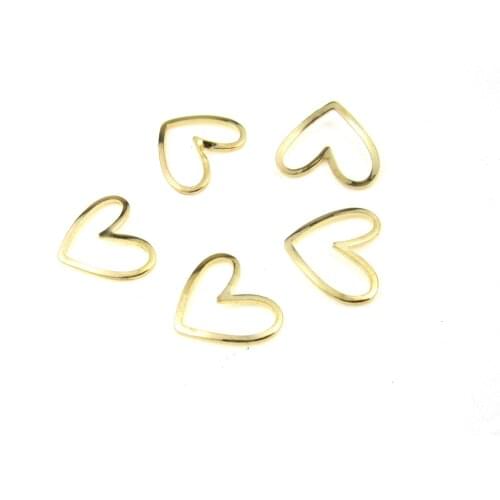 Brass charm Heart earring finding 13x11mm Gold plated Raw brass tiny heart pendant -20pcs R1494