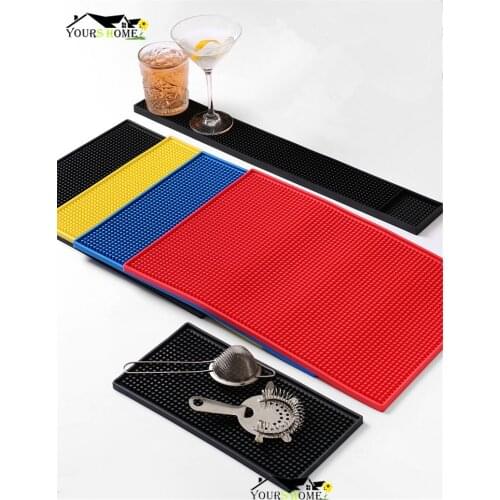 3 Size & 4 Colors Rubber Table Cup Mat Kitchen Pvc Mat Pad For Bar Cocktail Barware