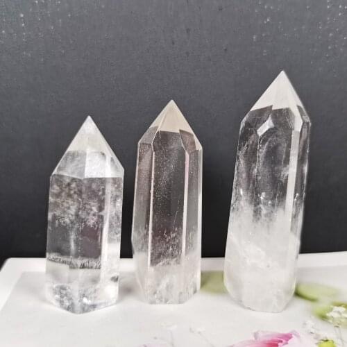 AAA+ Good quality 2021 Natural 5cm-7cm white clear QUARTZ CRYSTAL WAND POINT Column Sceptres Pillar HEALING Reiki Chakra pendant