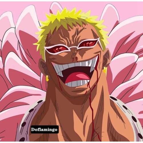 Anime Accessories Japan Classic Cartoon ONESPIECE Cosplay Props Donquixote Doflamingo Same Style Sunglasses Fashion Glasses Men