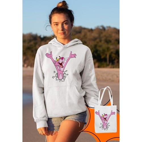 Angemiel Wear Wall Hottest Pink Panther White Women 'S Hooded Sweatshirt Bags Kombin