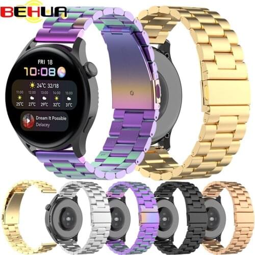BEHUA 22mm Wrist Band For Huawei Watch 3 3 Pro Stainless Steel Watchband Correa for Huawei GT 2 46mm GT2 Pro Strap Bracelet