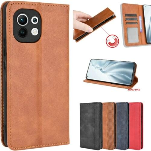 Coque Xiaomi Mi 11 Leather Case Luxury Flip Magnetic Closed Wallet Cover For Xiaomi Mi11 Mi 11 6.81" Etui funda Bag