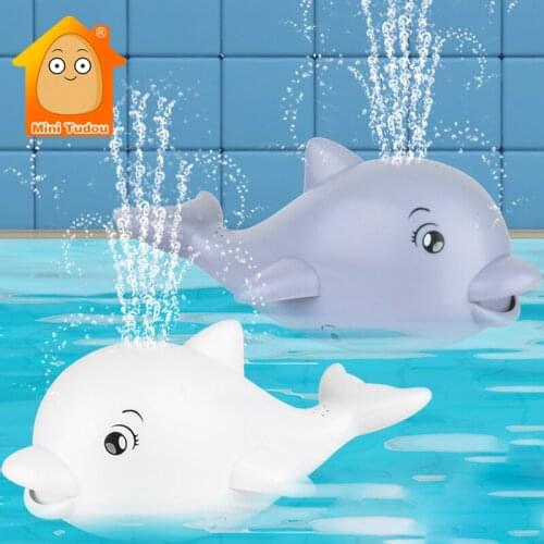 Baby Bath Toy Spray Water Shower Electric Musical LED Light Dolphin Swimming Pool Bathing Rotating Ball Educational Toys For Kid