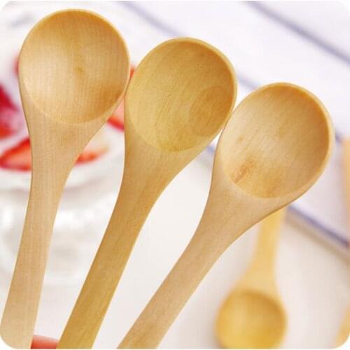 DIY Wood Coffee Spoon Small Ice Cream Scoop Pudding Spoon Child Cutlery Honey Spoon