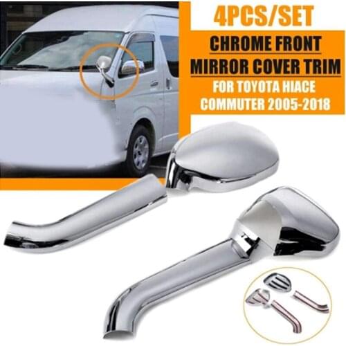 Chrome Front Mirror Cover Trim RearView Mirror Trim for TOYOTA HIACE COMMUTER 2005 - 2018 T2P-1417-TOY308