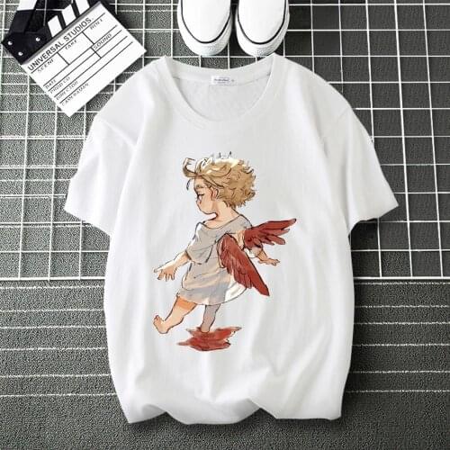 My Hero Academia Tokoyami Fumikage Graphics Print summer T-Shirt Round Collar Short Sleeve Modal Shirt Shirts