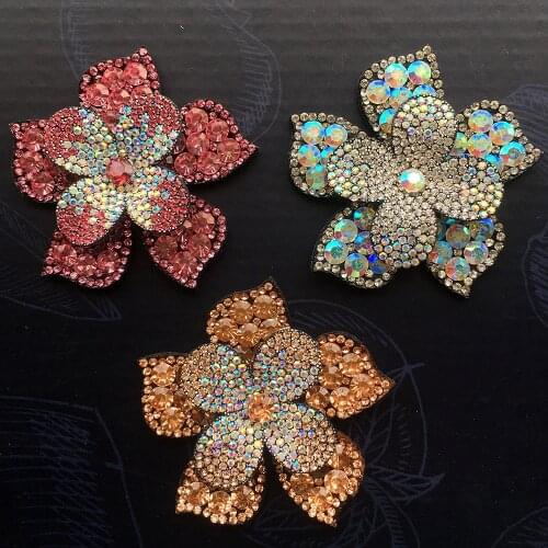 Three-color Hot-selling Diy Jewelry Accessories Diamond-studded Flowers Gold Headdress Hairpin Clothing Shoes Hat Accessories