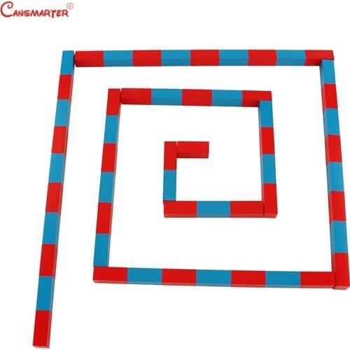 Math Toys Montessori Numerical Rods Red Sticks for Kids Home School Montessori Materials Teaching Toy