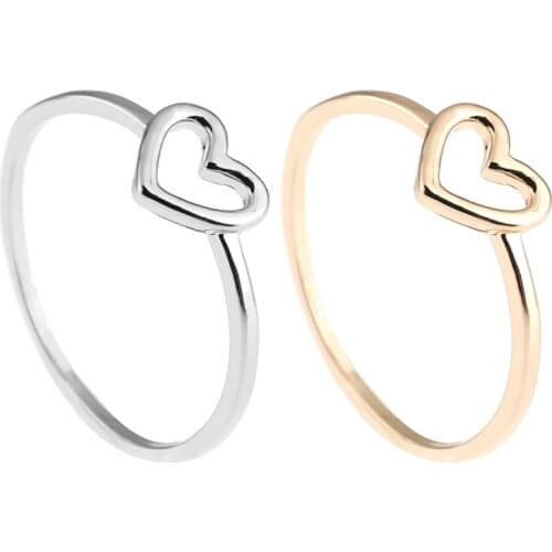 New Style Women Ring Hollow Heart Rings for Couple Wedding Best Jewelry