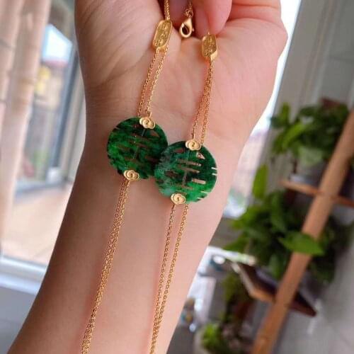 Silver inlaid natural Hetian Jasper Bracelet Chinese style retro style unique sand gold craft charm light luxury lady jewelry