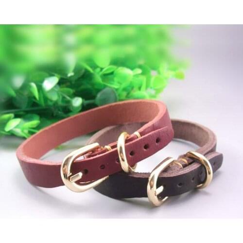 Small Dog Leather Collar Soft Genuine Leather Pet Little Puppy Collars for Baby Dogs Chihuahua Yorkshire Terrier Min Pinscher