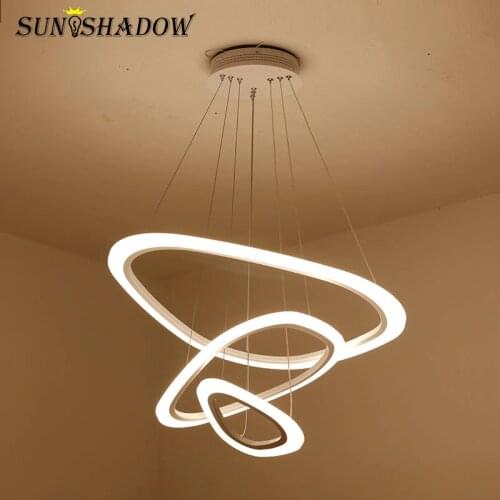 Hang Lamp LED Chandelier For Dining room Living room Acrylic Plafond 4/3/2 Rings Led Chandelier Lighting Lampara de techos