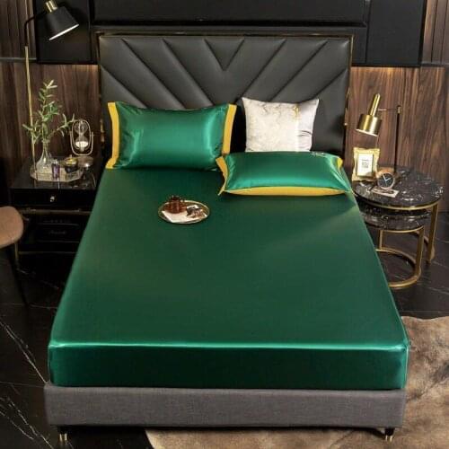 Cold Feeling Ice Silk Bed Sheet Bedding Set With Pillowcase Bed Linen Sheet Single Full Queen King Size Quilt Covers Bedclothes