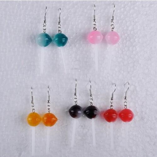 Fashion Resin sweet sugar candy lollipop earrings women drop dangle food earring ear jewelry ornament girl jewellery boutique