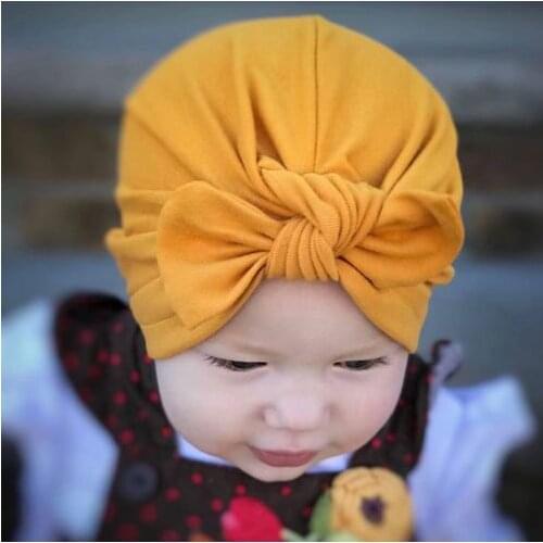 Pudcoco Newborn Baby Kids Boys Girls Soft Turban Cap Beanie Solid Bow Knot Wrap Hats Milk Fiber Beanis Baby Gifts 0-12M