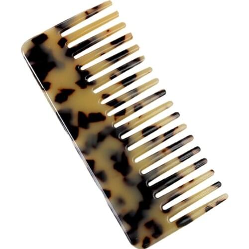 Korean Style Wide Large Tooth Pocket Hair Comb Cellulose Acetate Detangling Hairbrush Tortoise Shell Portable Anti-static Hairdr