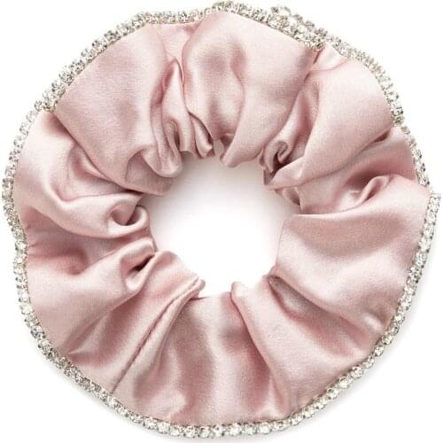 Silk Scrunchies Rhinestone Jewelry Accessories Soft Luxurious Women Hair Scrunchies Elastic Hair Bands Ponytail Holder Ties