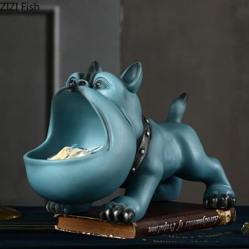 Modern Statuette French Bulldog Storage Decoration Simulation Dog Animal Sculpture Entrance Living Room Candy Storage Decoration