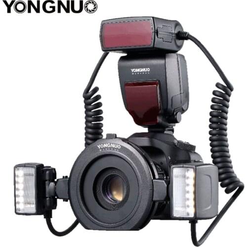 YONGNUO YN24EX E-TTL Flash Speedlite 5600K with 2pcs Flash Heads and 4pcs Adapter Rings for Canon 1Dx 5D3 6D 7D 70D Cameras