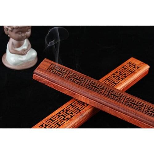 Tibet | Incense stick holder | Incense holder | Vintage Decoration Art incense burner burning Ceramics wood box carving Rosewood