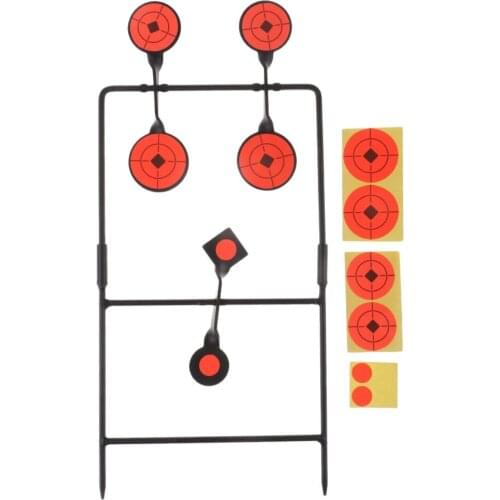 New Self Resetting 6 Targets Spinning Air Gun Shooting Metal Target with Ground Spikes Set For Practice/Playing Paintball